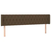 Vidaxl Vzglavje z ušesi temno rjavo 183x16x78/88 cm blago