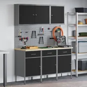 vidaXL vidaXL Delovni kabinet Set 6 Črn Jeklo Velik Nastavljiv, (22094677)