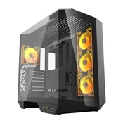 darkFlash Računalniško ohišje DARKFLASH DY470 + 4 ventilatorji (črno)