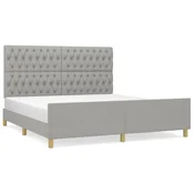 Vidaxl Posteljni okvir brez vzmetnice svetlo siv 180x200 cm tkanina
