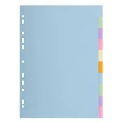 Indeks, karton, A4, 10-delni, EXACOMPTA, pastelne barve