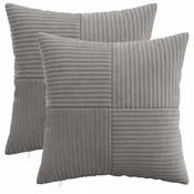 vidaXL Prevleka za blazino 2 pcs ALMELO Svetlo siva 45 x 45 cm