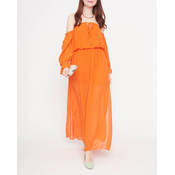 Resti Womens orange maxi Spanish dress - Clothing