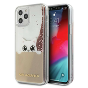 Karl Lagerfeld KLHCP12MPABGNU iPhone 12/ 12 Pro pink gold hardcase PEEK A BOO Liquid Glitter (KLHCP12MPABGNU)