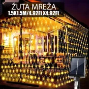 Solarna LED žuta mreža za dekoraciju