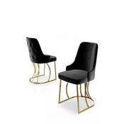 HANAH HOME Set stolica (4 dela) Puva Black Gold