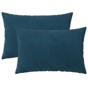 Vidaxl Prevleka za blazino 2 kos HEERLEN Modra 50 x 70 cm Žamet