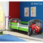 Djecji krevet ACMA s motivom, bocna zelena 180x80 cm 05 Red Car