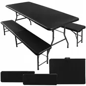 Set vrtne prenosne zložljive mize in 2 klopi 180cm