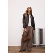 Stradivarius Prošivena Bomber Jakna Od Umjetne Kože Brown Xs
