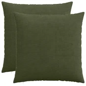 vidaXL Prevleka za blazino 2 pcs HEERLEN Zelena 70 x 70 cm korduroy
