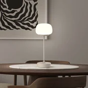 Näve Namizna svetilka LED za polnjenje Pina beige Višina 27,8 cm Kovina/steklo - Dnevna soba/jedilnica - Sodobni - bež, bela satinirana