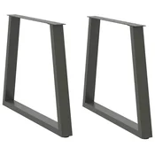 Vidaxl Noge za jedilno mizo v obliki črke V 2 kosa antracit 80 x (72-73,3) cm jeklo