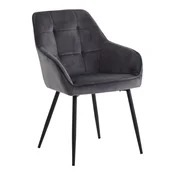 Sivi oblazinjeni jedilni stoli v kompletu z nasloni za roke 2 ks Nolan Square – Unique Furniture