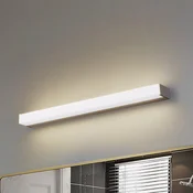 Lindby LED-stenna svetilka Philippa, kvadratna, 59 cm, aluminijasta barva, IP44 - Kopalnica - Sodobni - aluminij, bela