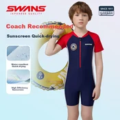 Swans Jednodelni kupaci kostim za decake, Teget-crveni