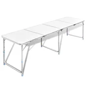 Vidaxl Zložljiva aluminijasta miza za kamp. z nastavljivo višino 240 x 60 cm