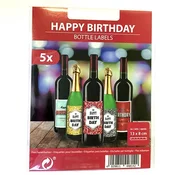 Nalepke za steklenice, Fancy 5 kos - Happy birthday 1