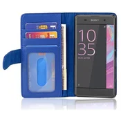 Cadorabo Cadorabo Ohišje, združljivo z Sony Xperia XA v neptunova modra - Zaščitni ovitek z magnetnim zapiranjem in 3 režami za kartice, (20553008)