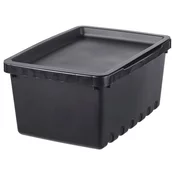 UPPSNOFSAD Kutija za odlaganje s poklopcem, crna, 25x17x12 cm/4 l