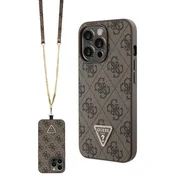 Guess Guess Crossbody 4G Metal Logo - Ohišje za iPhone 13 Pro (rjavo)