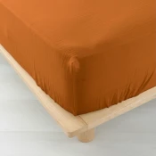 Oranžno-rjava rjuha iz muslina 140x190 cm Angelia – douceur dintérieur