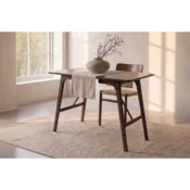 Venture Design Jedilna miza in stol komplet Copenhagen Limhamn miza 140x74 cm črna rumena