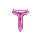 PartyDeco Folija balon črka T temno roza 35 cm