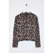 Trendyol Brown Leopard Patterned Knitted Cardigan