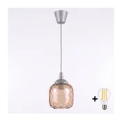 Brilagi - LED luster na sajli GLASS 1xE27/60W/230V precnik 14 cm srebrna/zadimljeno-smeda