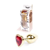 Jewellery Gold Heart PLUG- Red