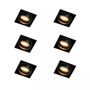 Komplet 6 vgradnih reflektorjev črne barve, nastavljivi brez okvirja - Oneon Honey