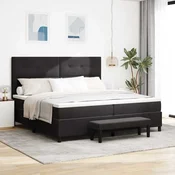 vidaXL vidaXL Postelja z vzmetnico z vzmetnico Črna 200 x 200 cm Žamet, (5000126846)