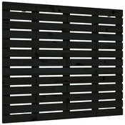 Vidaxl Stensko posteljno vzglavje črno 141x3x91,5 cm trdna borovina