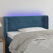 Vidaxl vidaXL Vzglavje postelje z LED diodo temno modro 103x16x78/88 cm žamet