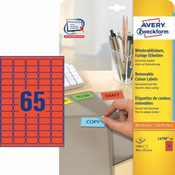 AVERY ZWECKFORM etikete za označevanje, odstranljive rdeče 38,1 x 21,2 mm - L4790-20