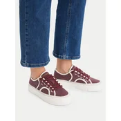 Tenis superge Tommy Hilfiger Platform Vulc Sneaker Piping FW0FW09394 Bordo rdeča