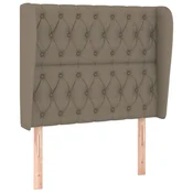 Vidaxl Vzglavje z ušesi taupe 103x23x118/128 cm blago