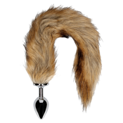 Ouch! Fox Tail with Metal Butt Plug Brown