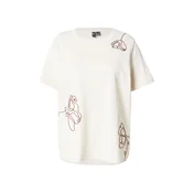 Vero Moda Curve Majica VMCIrene kremna/temno rjava