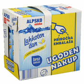 ALPSKO MLEKO 1,5% M.M. BREZ LAKTOZE, LAHKOTEN DAN, 6X1L