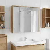 vidaXL Kopalniška ogledalna omara Oreh 73,5 x 16 x 62,5 cm