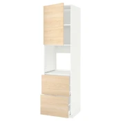 METOD / MAXIMERA Vis.el.pecn. s fiok/2front/2g.fioke, bela/Askersund im. svetlog jasena, 60x60x220 cm