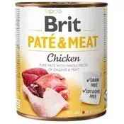 Brit BRIT Paté & Mesni obrok s piščancem za odrasle pse - mokra hrana 800g, brez žitaric, za vse pasme