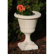 Casa Padrino baroque garden decorative flower pot white A� 39 x H. 52 cm - Round baroque style plant pot - Baroque garden decoration - Baroque terrace decoration - Baroque decoration accessories