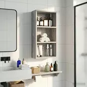 vidaXL Kopalna stenska omarica s polico Siva Sonoma 30 x 16 x 62,5 cm