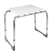 Kopalniški stolček HANDICAP, nastavljiva višina, krom/bela - Bela - 595x540x360 mm - Ridder - 24 - Aluminij; plastika - Sedež za prho/kopalniški stolček - Kvadratni - 595 - 540 - 360 - 130 - 14