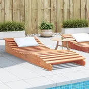 Vidaxl Ležalnik voščeno rjav 205x80x31,5 cm trdna borovina