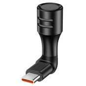AVIZAR Mini stereo mikrofon USB-C vtic, zmanjšanje hrupa in izjemno kompakten - ČRN, (20731593)