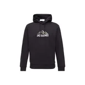 JACK & JONES Majica JJROCHE črna/bela
